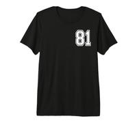 Número 81 Estilo de Equipo Deportivo en Blanco Camiseta Premium