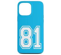 Número 81 Estilo de Equipo Deportivo en Blanco Carcasa para iPhone 13 Pro MAX