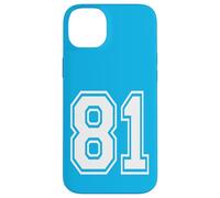 Número 81 Estilo de Equipo Deportivo en Blanco Carcasa para iPhone 14 Plus