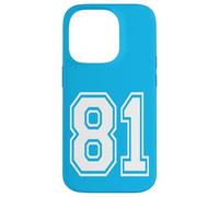 Número 81 Estilo de Equipo Deportivo en Blanco Carcasa para iPhone 14 Pro