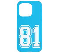 Número 81 Estilo de Equipo Deportivo en Blanco Carcasa para iPhone 15 Pro