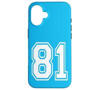 Número 81 Estilo de Equipo Deportivo en Blanco Carcasa para iPhone 16