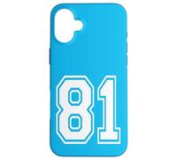 Número 81 Estilo de Equipo Deportivo en Blanco Carcasa para iPhone 16 Plus