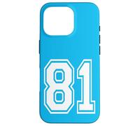 Número 81 Estilo de Equipo Deportivo en Blanco Carcasa para iPhone 16 Pro