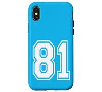 Número 81 Estilo de Equipo Deportivo en Blanco Carcasa para iPhone X/XS