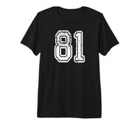 Número 81 Grungy White Sports Team Style Camiseta Premium