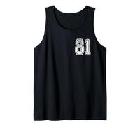 Número 81 Grungy White Sports Team Style Camiseta sin Mangas