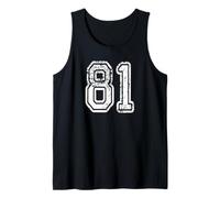 Número 81 Grungy White Sports Team Style Camiseta sin Mangas