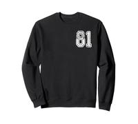 Número 81 Grungy White Sports Team Style Sudadera