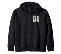 Número 81 Grungy White Sports Team Style Sudadera con Capucha