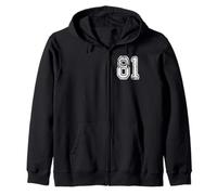 Número 81 Grungy White Sports Team Style Sudadera con Capucha