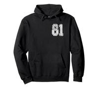 Número 81 Grungy White Sports Team Style Sudadera con Capucha