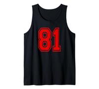 Número 81 Red Sports Team Style Camiseta sin Mangas