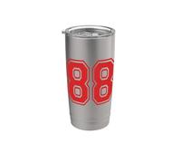 Número 88 Red Sports Team Style Vaso térmico de acero inoxidable de doble pared