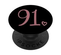 Número 91 Noventa y Uno, para Mujeres 91 Años 91 Cumpleaños PopSockets PopGrip Adhesivo