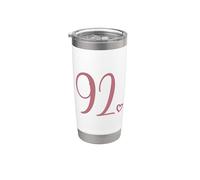 Número 92 Noventa y Dos, Para Mujeres 92 Años 92 Cumpleaños Vaso térmico de acero inoxidable de doble pared
