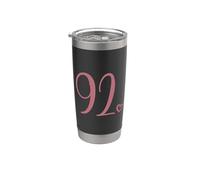 Número 92 Noventa y Dos, Para Mujeres 92 Años 92 Cumpleaños Vaso térmico de acero inoxidable de doble pared