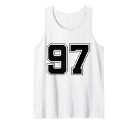 Numero 97 Big Bold Capital Varsity Alfabeto Monograma Camiseta sin Mangas