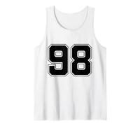 Numero 98 Big Bold Capital Varsity Alfabeto Monograma Camiseta sin Mangas