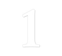 Número adhesivo nº 1 en blanco I altura 10 cm I número de casa autoadhesivo, cifra para pegar en exterior, buzón, puerta I resistente al clima I kfz4631