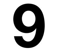 Número adhesivo nº 9 en negro I altura 10 cm I número de casa autoadhesivo, número adhesivo para exterior, buzón, puerta I resistente a la intemperie I kfz6739