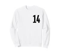 Número catorce #14 Uniforme de Equipo Deportivo Cumpleaños 14 Sudadera