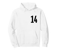 Número catorce #14 Uniforme de Equipo Deportivo Cumpleaños 14 Sudadera con Capucha