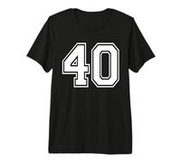 Número Cuarenta #40 Uniforme de Equipo Deportivo Cumpleaños 3 Camiseta Premium