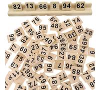 Número de 100 piezas Bloques de números negros impresos transparentes 1x1 pulgadas, Números de madera Montessori educativos para juegos de mesa para niños, juego de ortografía, juguete, bloques de nu