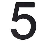 Número de calle en acero inoxidable negro mate, con dorso adhesivo, con una altura de 76 mm, número de casa, diseño de puerta (5)