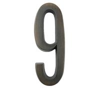 número de casa, 1 pieza de 101 mm metal for número casa, autoadhesivo for exteriores, pegatinas for puerta buzón, 4 pulgadas, aleación zinc plateada/negra #0-9(Black,9)