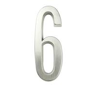 número de casa, 1 pieza de 101 mm metal for número casa, autoadhesivo for exteriores, pegatinas for puerta buzón, 4 pulgadas, aleación zinc plateada/negra #0-9(Silver,6)