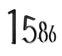 Número De Casa 142mm Floating Exterior House Numbers Modern Number Signs On The Door Extra Large Black Apartment Address And Mailbox Plate 0-9(4)