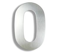 Número De Casa 15/20/25/30cm Stainless Steel House Number Silver Address Sign 0-9 Huisnummer Outdoor Numbers Home Numeros Casa Exterior Big(Silver No.0,25cm)