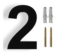 Número De Casa 15/20/25/30cm Stainless Steel House Number Silver Address Sign 0-9 Huisnummer Outdoor Numbers Home Numeros Casa Exterior Big(Black No.2,25cm)