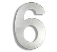 Número De Casa 15/20/25/30cm Stainless Steel House Number Silver Address Sign 0-9 Huisnummer Outdoor Numbers Home Numeros Casa Exterior Big(Silver No.6,20cm)