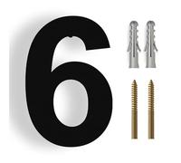 Número De Casa 15/20/25/30cm Stainless Steel House Number Silver Address Sign 0-9 Huisnummer Outdoor Numbers Home Numeros Casa Exterior Big(Black No.6,25cm)