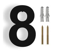 Número De Casa 15/20/25/30cm Stainless Steel House Number Silver Address Sign 0-9 Huisnummer Outdoor Numbers Home Numeros Casa Exterior Big(Black No.8,25cm)