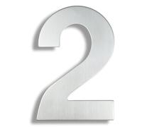 Número De Casa 15/20/25/30cm Stainless Steel House Number Silver Address Sign 0-9 Huisnummer Outdoor Numbers Home Numeros Casa Exterior Big(Silver No.2,15cm)