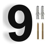 Número De Casa 15/20/25/30cm Stainless Steel House Number Silver Address Sign 0-9 Huisnummer Outdoor Numbers Home Numeros Casa Exterior Big(Black No.9,20cm)