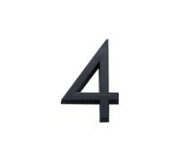 Número De Casa 4inch/10cm ABS Numeral Tag 3D Black 0 To 9 Number Self-Adhesive Plate Sign For Home Mailbox Hotel Address Door Label(Number 4)