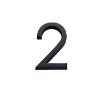 Número De Casa 4inch/10cm ABS Numeral Tag 3D Black 0 To 9 Number Self-Adhesive Plate Sign For Home Mailbox Hotel Address Door Label(Number 2)