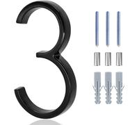 Número De Casa 5inch Floating House Numbers Zinc Alloy Black Modern Number Signs On The Door Apartment Mailbox Address Plate Sign With Nail Kit(3)