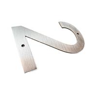 Número De Casa Acero Inoxidable 5 Pulgadas, 0 A 9, Placas Puerta Metal Flotantes for Exteriores, Señales Dirección, Números Exterior Gran Tamaño 127mm, 1 Ud(Number 2)
