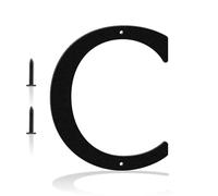 Número de casa de metal moderno negro de 20,3 cm, identificador de dirección transparente, resistente al agua y al óxido, fácil instalación con juego de clavos para aumentar el atractivo de tu casa (C