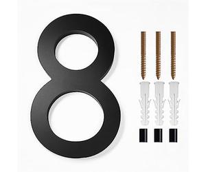 Número de Casa Dirección Gran Puerta Moderna Alfabeto Casa Flotante Número Letras Signo 0-9 Números Negros 125mm Hogar Exterior (Color : 8)