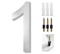 Número de casa extragrande de 8 pulgadas, números de dirección modernos elegantes con kit de uñas para casa, buzón, dirección, número de decoración de buzón, acero inoxidable plateado 304 (1)