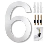 Número de casa extragrande de 8 pulgadas, números de dirección modernos elegantes con kit de uñas para casa, buzón, dirección, número de decoración de buzón, acero inoxidable plateado 304 (6)