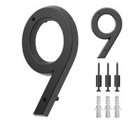 Número de casa flotante para exterior, resistente a la intemperie, 3D, moderno, número de buzón, letreros de casa, decoración de pared, antidecoloración, resistente al óxido (9#)