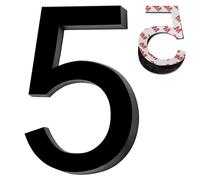 Número de Casa Nr.5,Números Adhesivos Altura de 9,6 cm,Números para Casas Acrílico,Numeros Adhesivos,Numero Casa Exterior,para Exteriores,Buzón,Puerta,Patio,Apartamento,Calle,Negro Mate